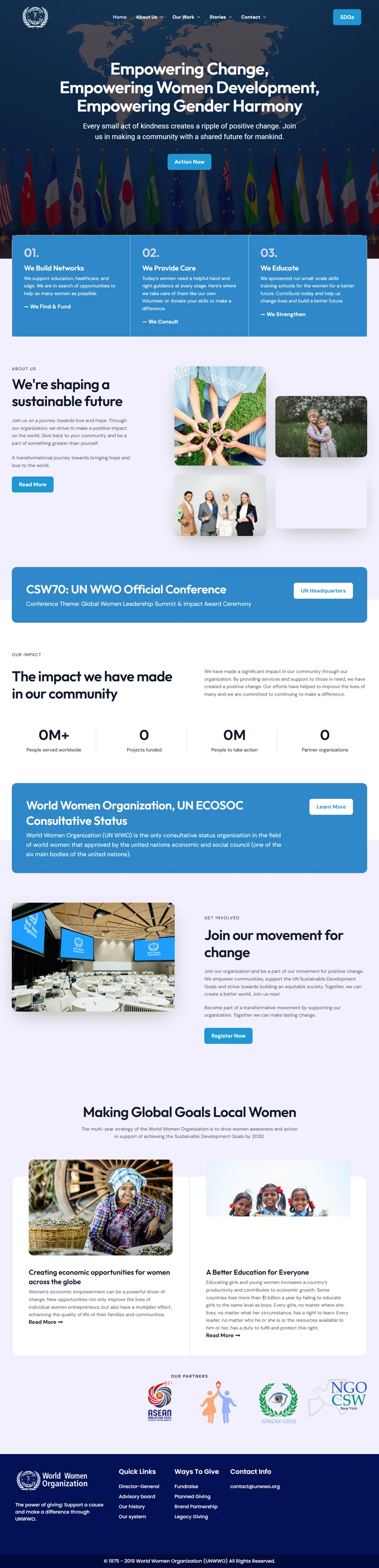 Welcome | UN World Women Organization – Headquarters(世界妇女组织) 网页长截图